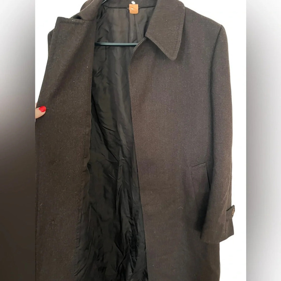 Vintage Ted Lapidus Diffusion 1970’s Brown Wool Overcoat Size 50 - Picture 3 of 6